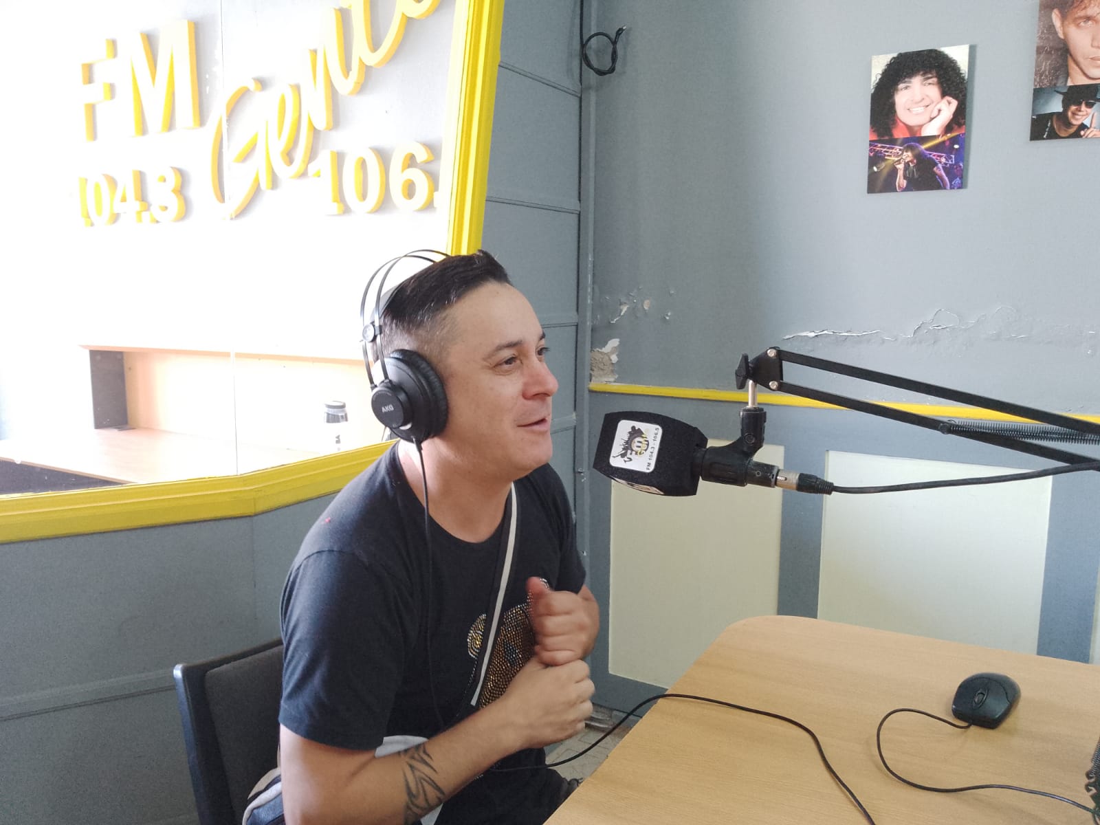 Diego Olmos en la previa del show.