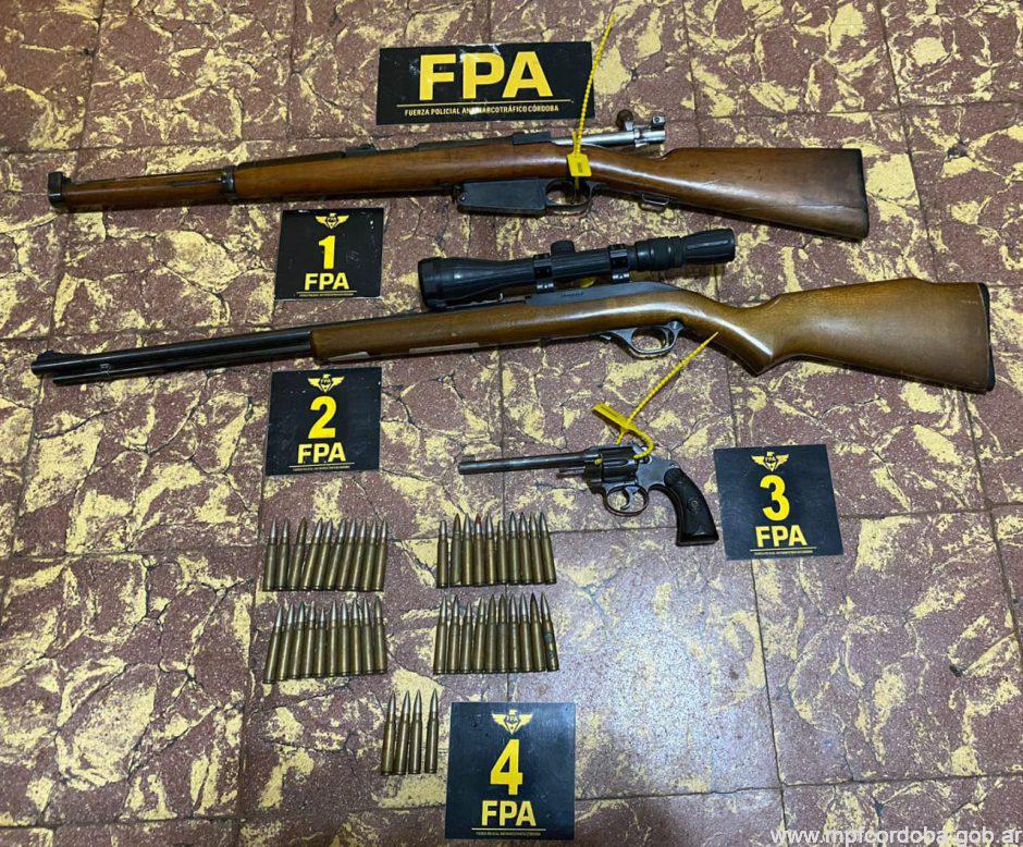 EMBALSE: FPA INCAUTÓ ARMAS DE ALTO CALIBRE EN TRES ALLANAMIENTOS