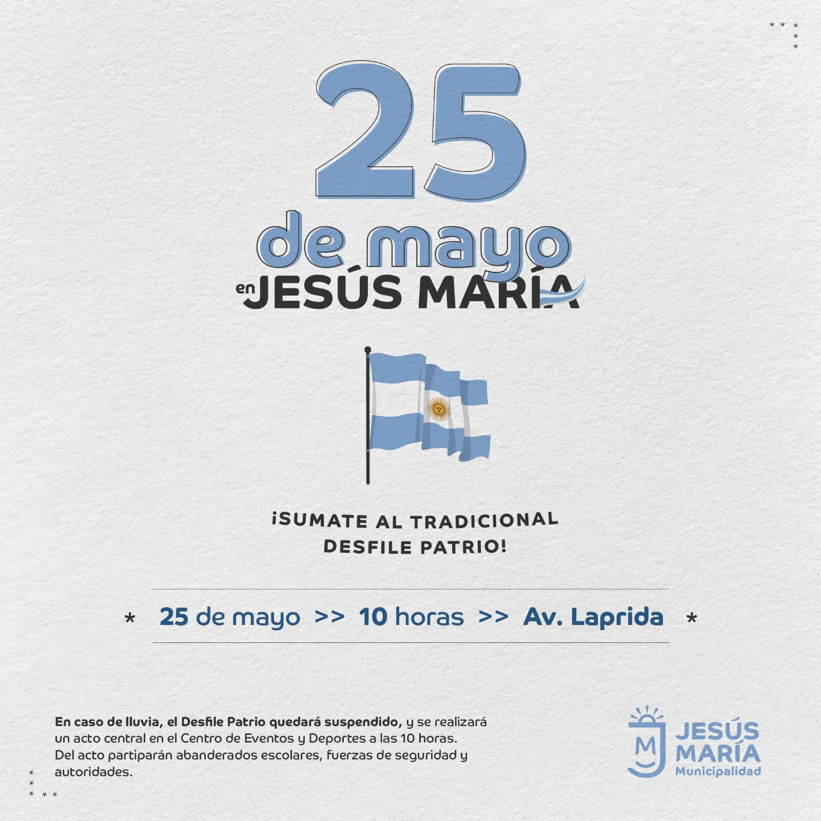 25 de Mayo: gran desfile patrio en Jesús María