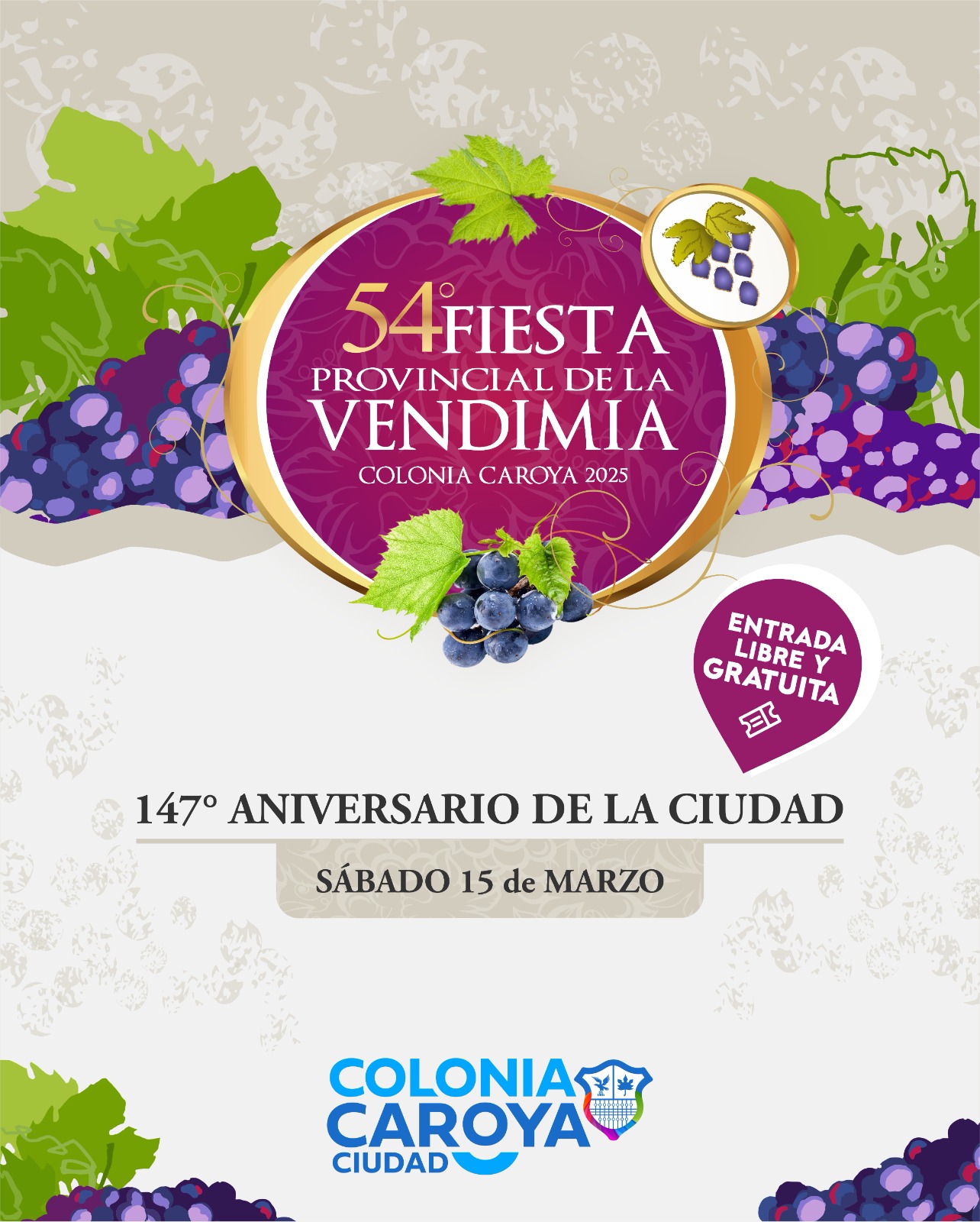 La ciudad cumple 147 años y lo celebra junto a Vendimia y Sagra
