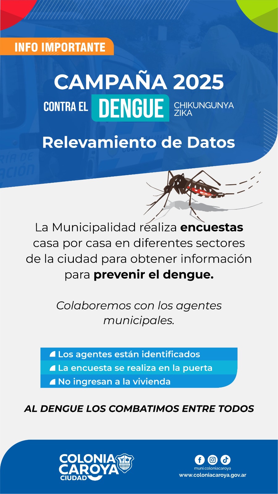 Campaña casa por casa para prevenir el dengue