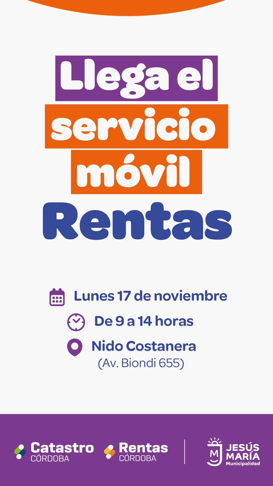 Rentas Córdoba y ARCA brindarán atención en Jesús María con sus oficinas móviles
