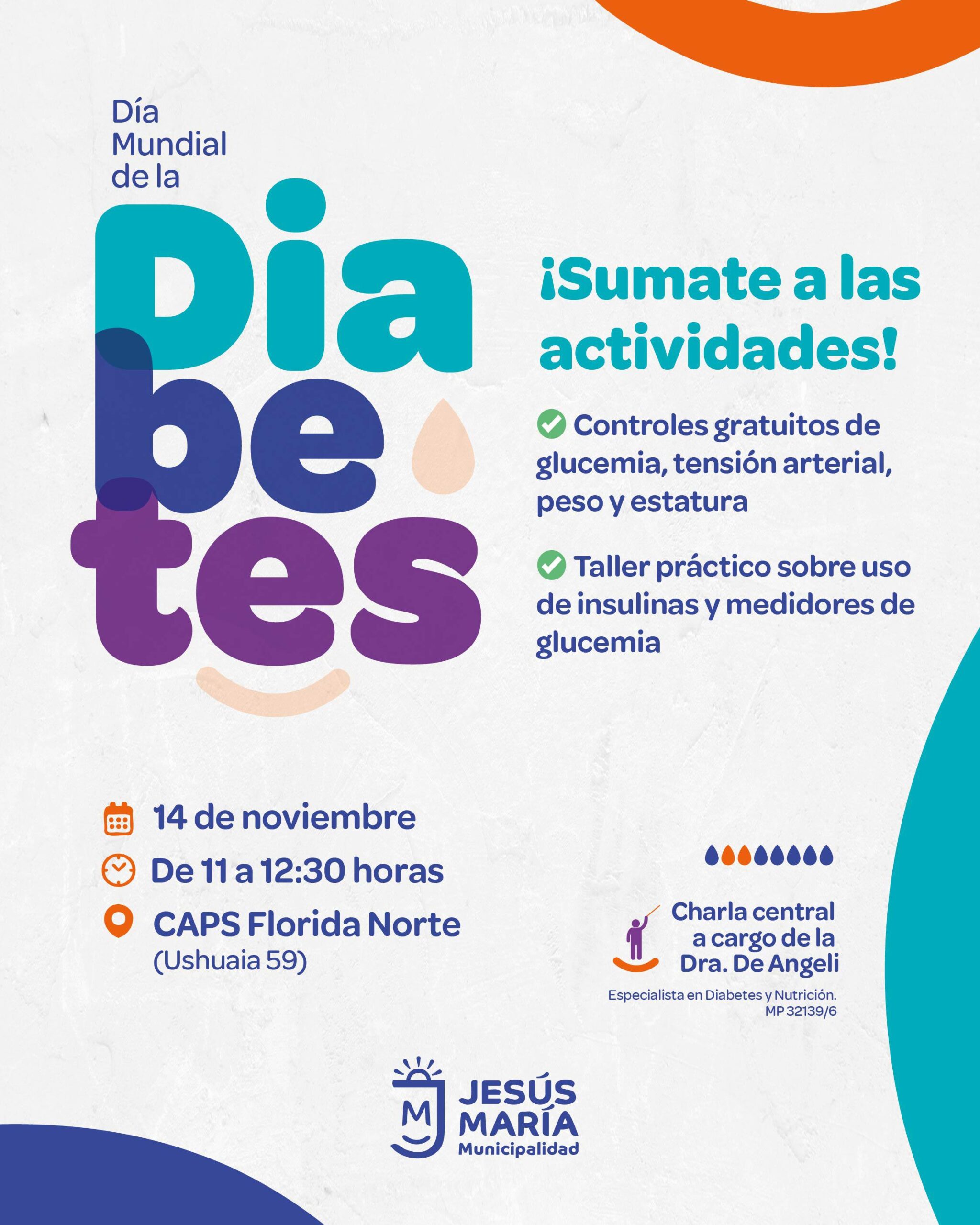 Jesús María realizará una jornada concientización y controles gratuitos por el Día Mundial de la Diabetes