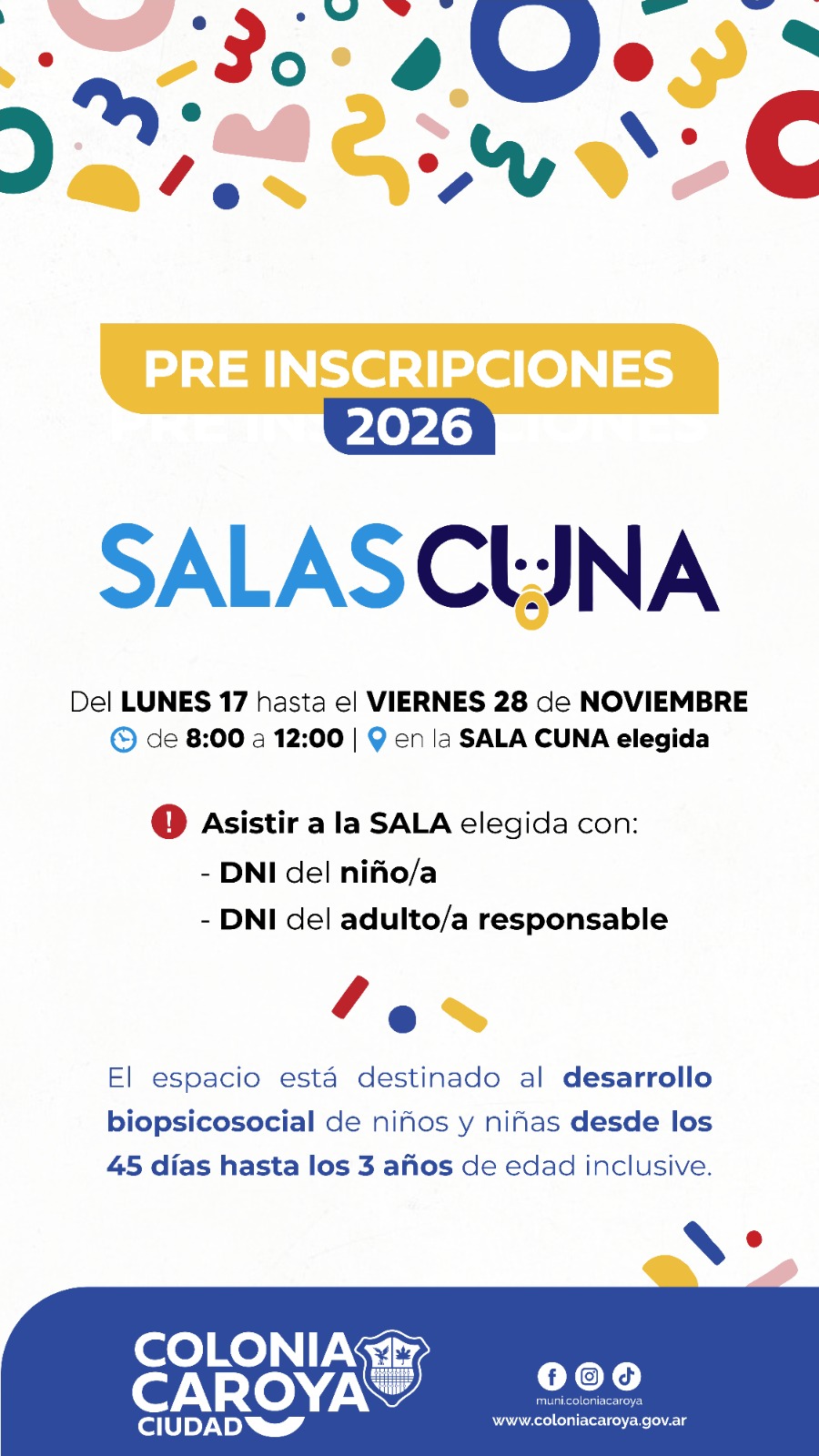Pre-inscripciones para las Salas Cuna