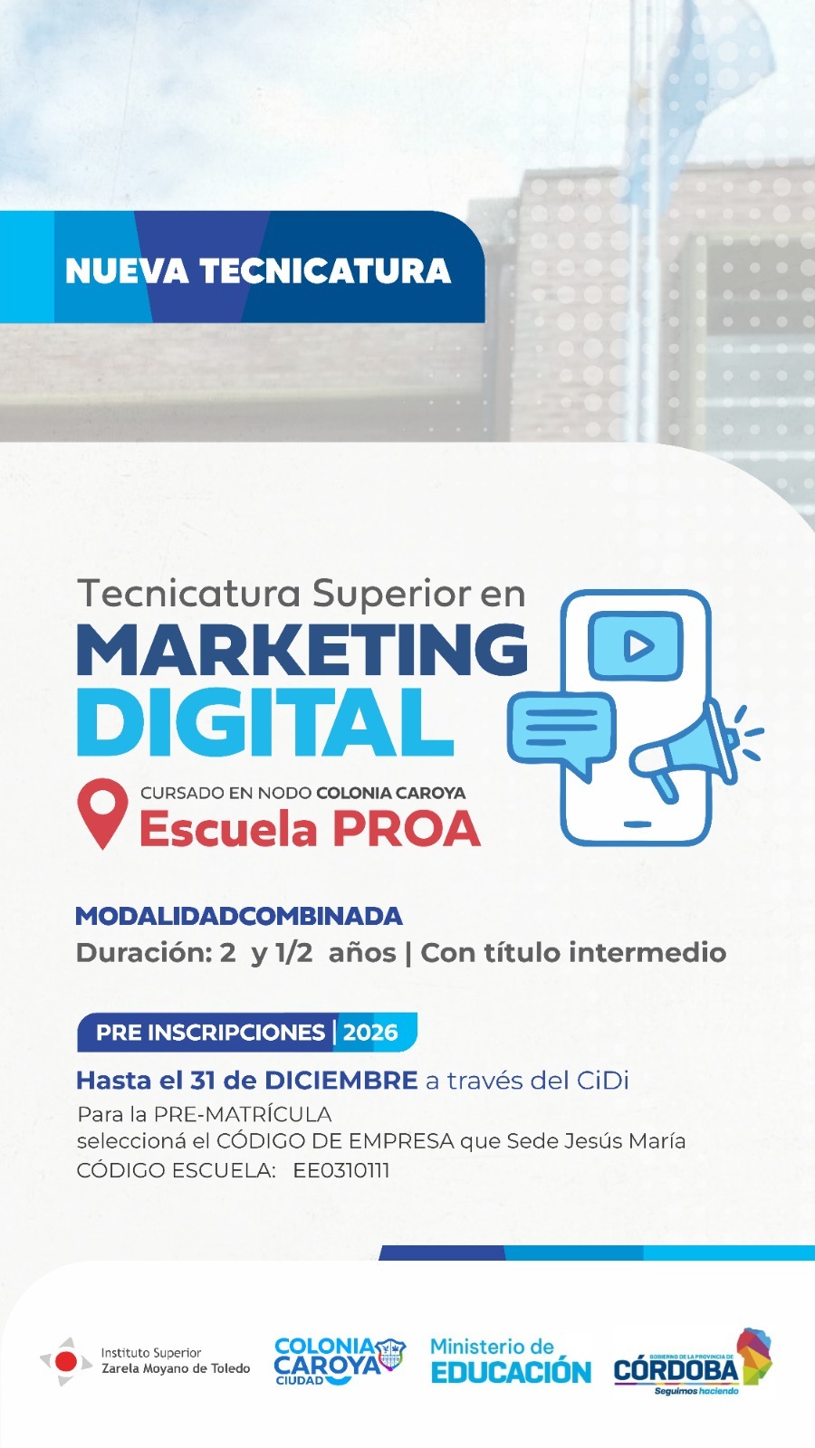 Tecnicatura Superior en Marketing Digital: nueva carrera en Colonia Caroya