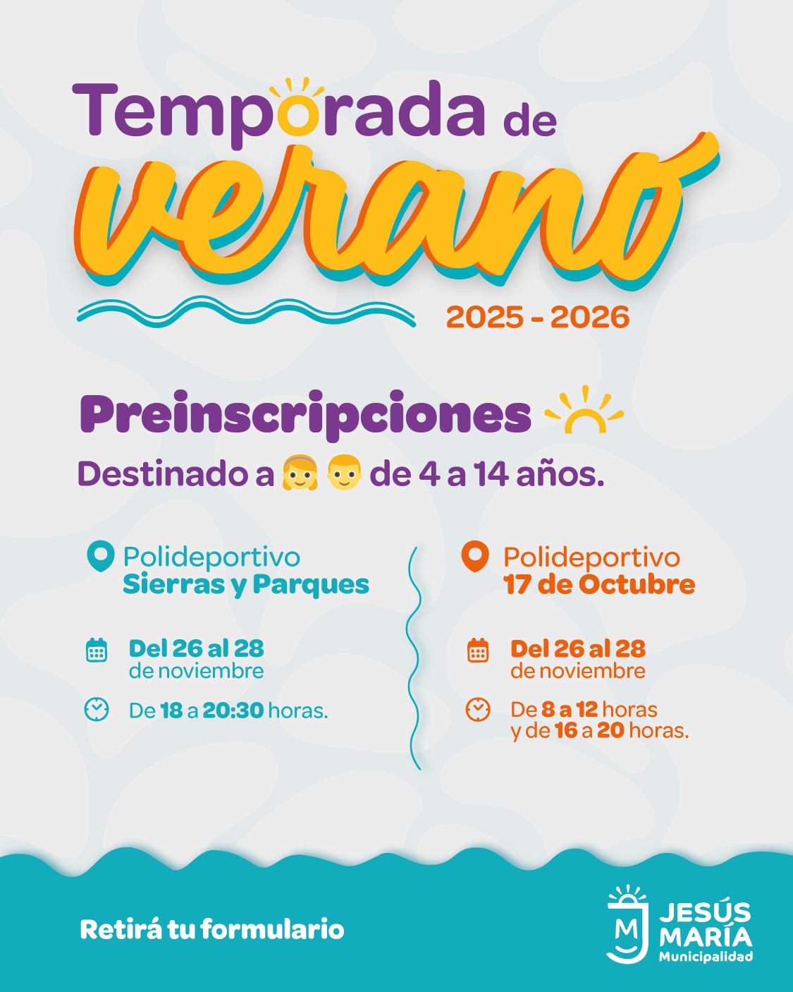 Jesús María abre las preinscripciones para la temporada de verano en los polideportivos