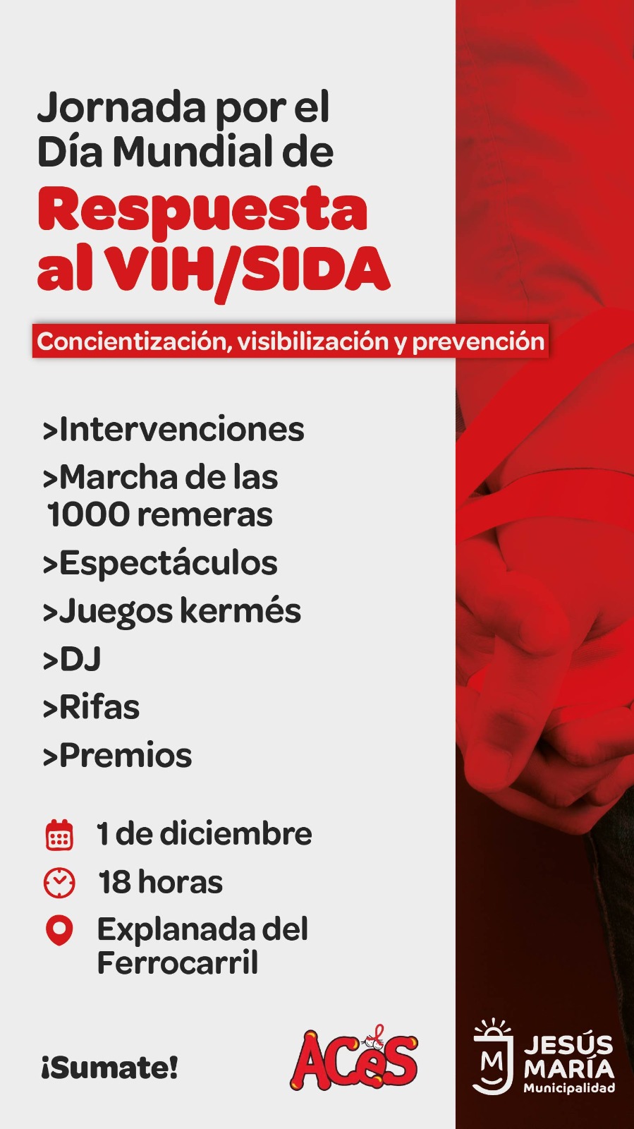 Jesús María acompañará una nueva jornada de concientización organizada por ACeS