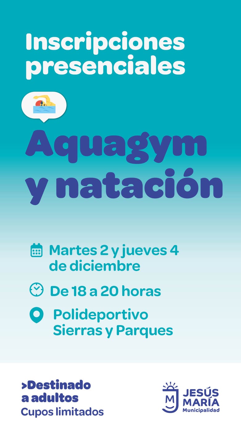 Jesús María abre inscripciones para Aquagym y Natación para adultos
