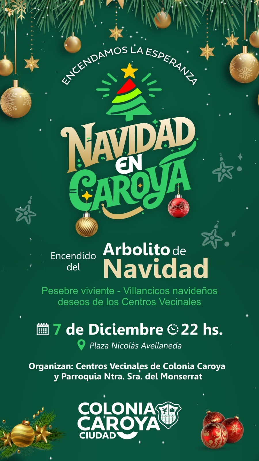 Encendido del Arbolito y Pesebre en la plaza