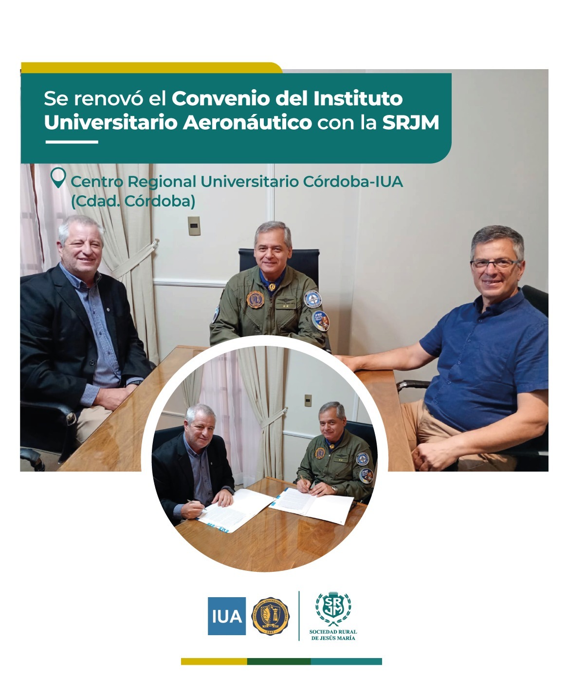 SE RENOVÓ EL CONVENIO DEL INSTITUTO UNIVERSITARIO AERONÁUTICO CON LA SRJM