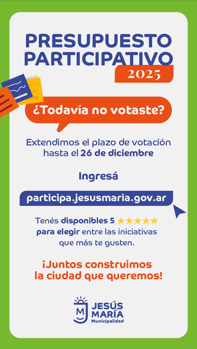 Jesús María extiende el plazo de votación del Presupuesto Participativo 2025
