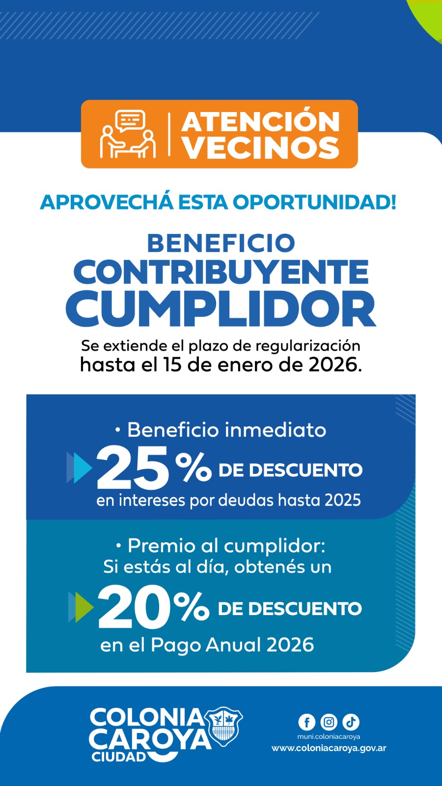 Se extiende el plazo para regularizar deudas con la Municipalidad
