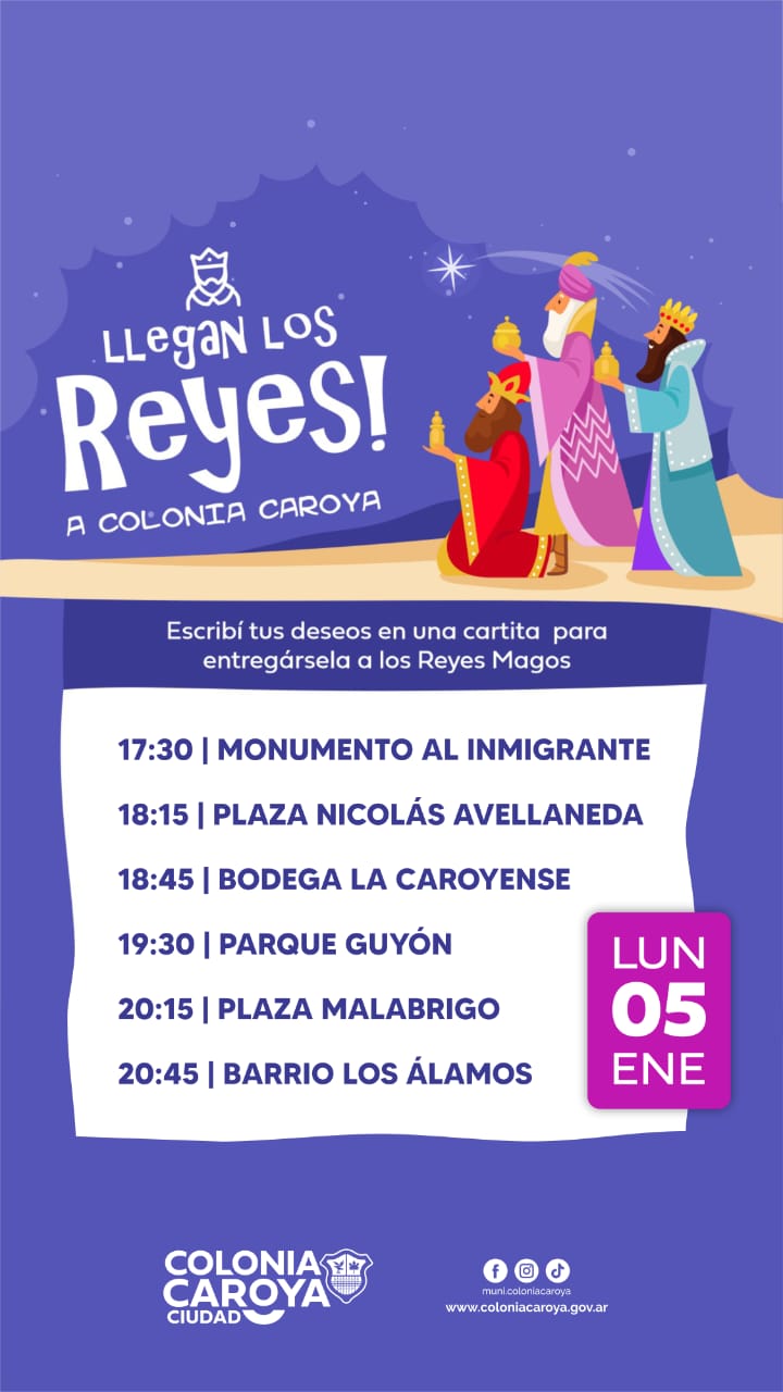 ¡Los Reyes visitan Colonia Caroya!
