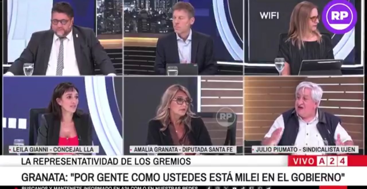 Cruce en vivo y Constitución sobre la mesa: Julio Piumato les recordó los límites del poder a Leila Gianni y Amalia Granata
