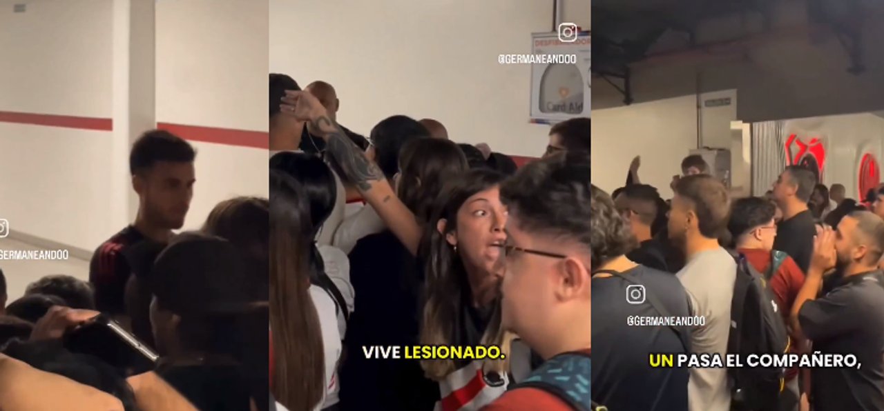 Se picó entre hinchas de River que fueron a cuestionar a los jugadores, y otros que pedían autógrafos