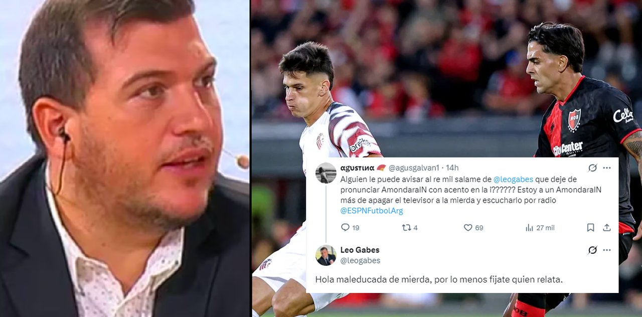 “Maleducada de mierda”, Leo Gabes estalló contra una usuaria que lo criticó por un partido que no estaba relatando