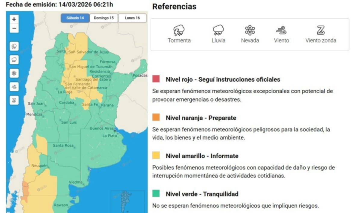 Alerta amarilla por tormentas en Salta: pronostican lluvias intensas, granizo y fuertes ráfagas