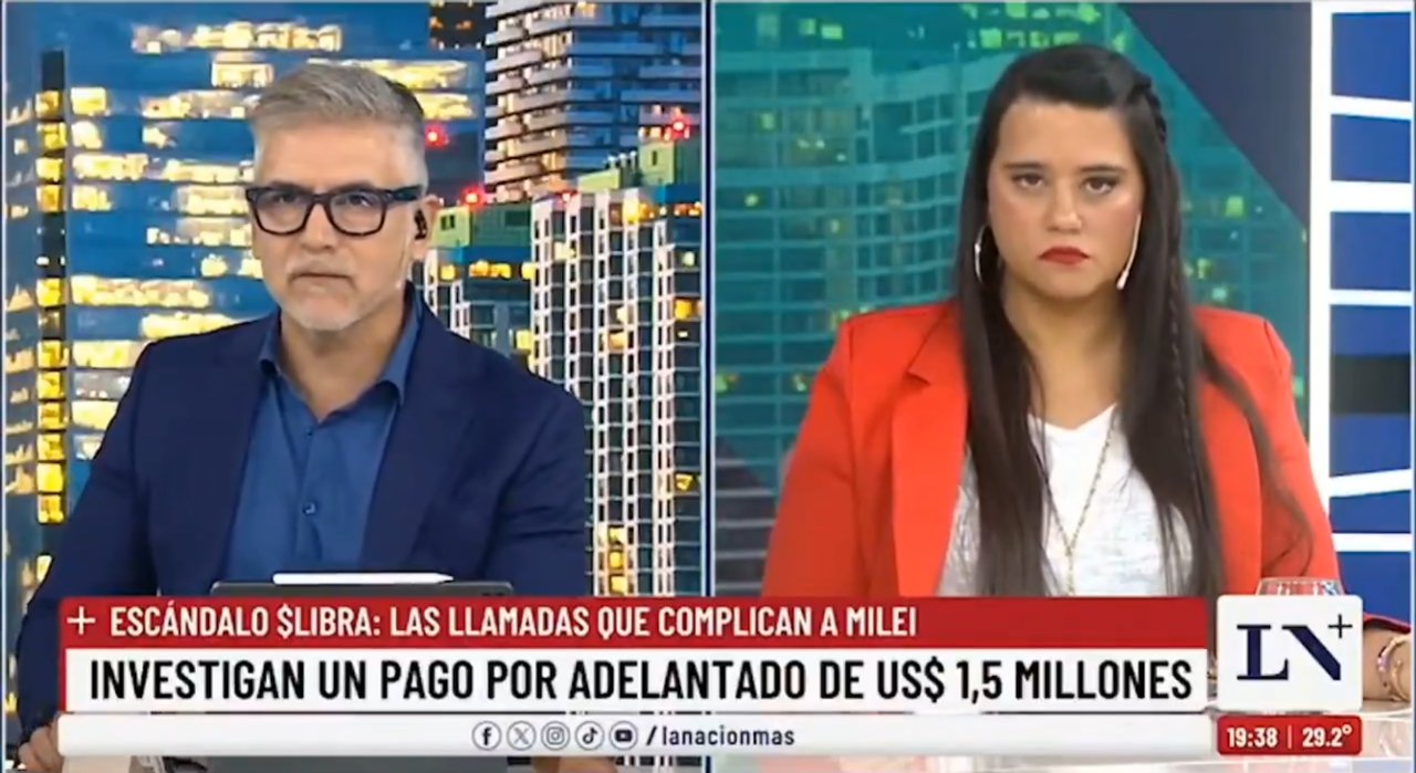 Las caras de los periodistas de La Nación+ al contar la criptoestafa de Milei, tres días después de que se conociera la noticia