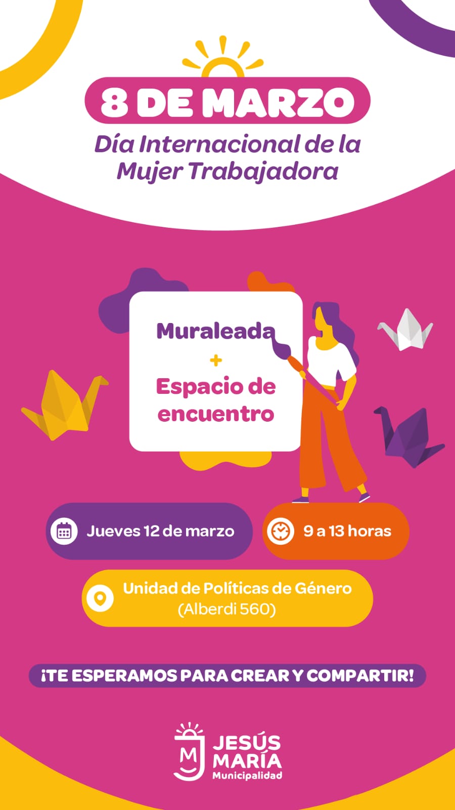 Jesús María: Encuentro comunitario y muraleada en el marco del Mes de la Mujer