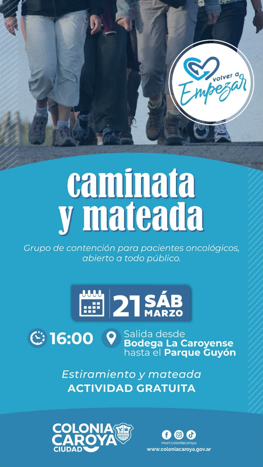 Colonia Caroya: Invitación a una caminata y mateada