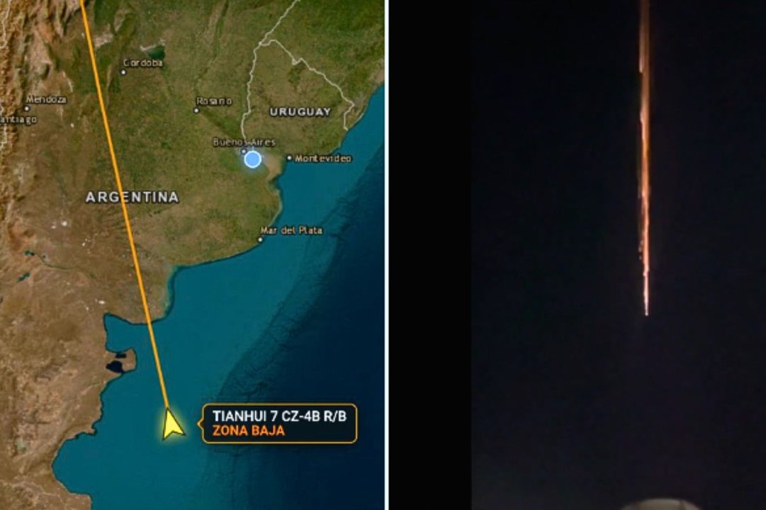 Lluvia de fuego en Río Negro: restos de un cohete chino cruzaron el cielo patagónico