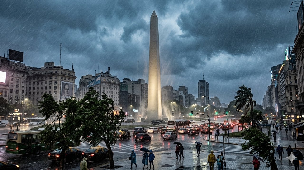 Doble alerta meteorológica en la Ciudad de Buenos Aires y el Conurbano: lluvias, tormentas y fuertes vientos