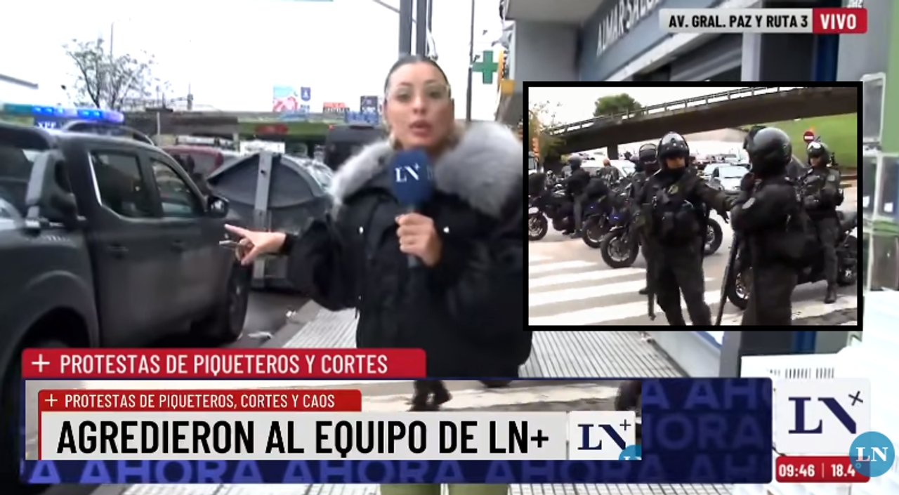 “Mostrá cómo nos pegan a los periodistas”: golpearon al equipo de La Nación+ en la marcha piquetera