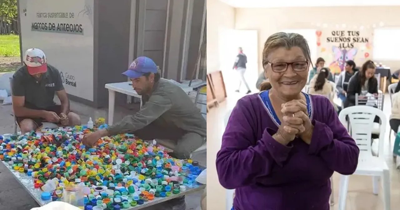 Emociona a todos: este es el proyecto de reciclaje que convierte tapitas de plástico en anteojos para quienes no pueden pagarlos