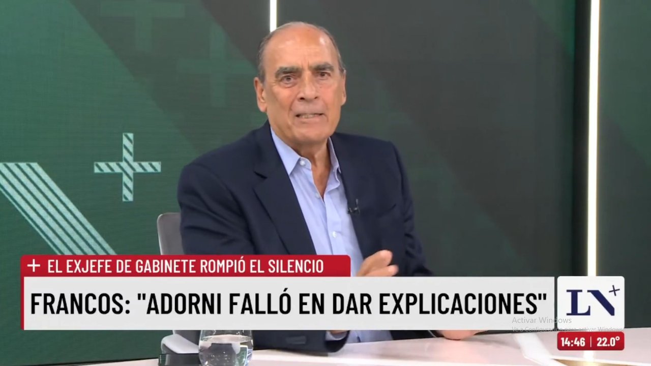Guillermo Francos: “Adorni falló al dar las explicaciones y hay motivos por los cuales Milei y Karina lo apoyan”