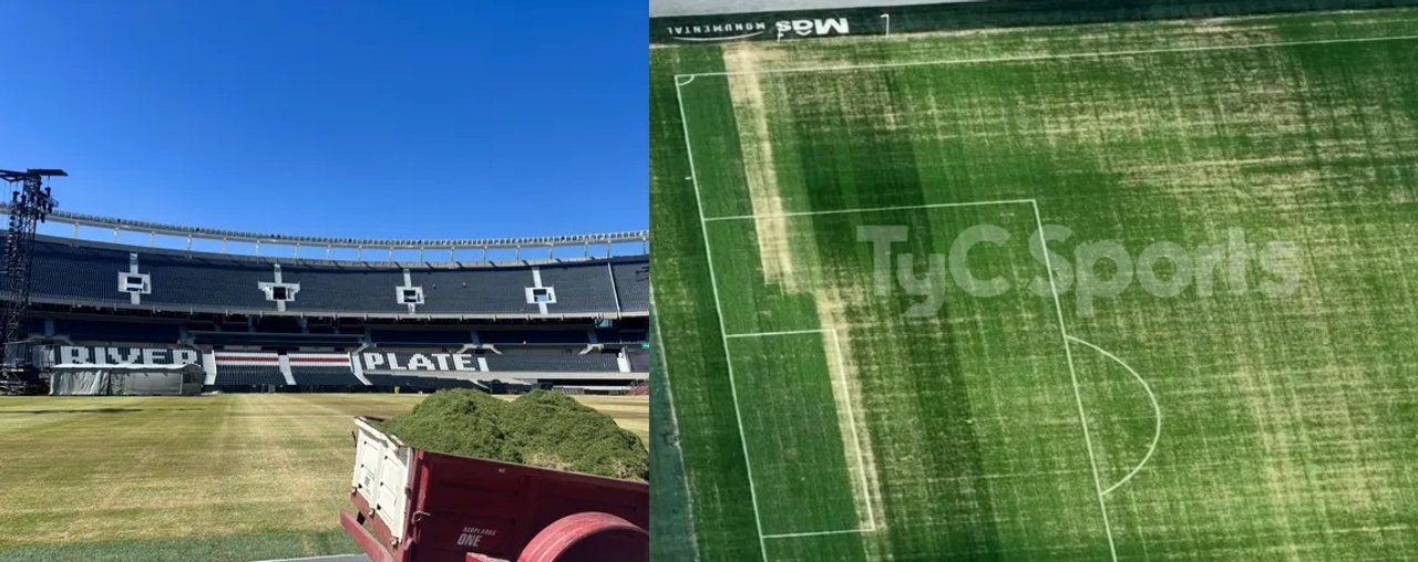 Así está el césped del Monumental a dos días del Superclásico