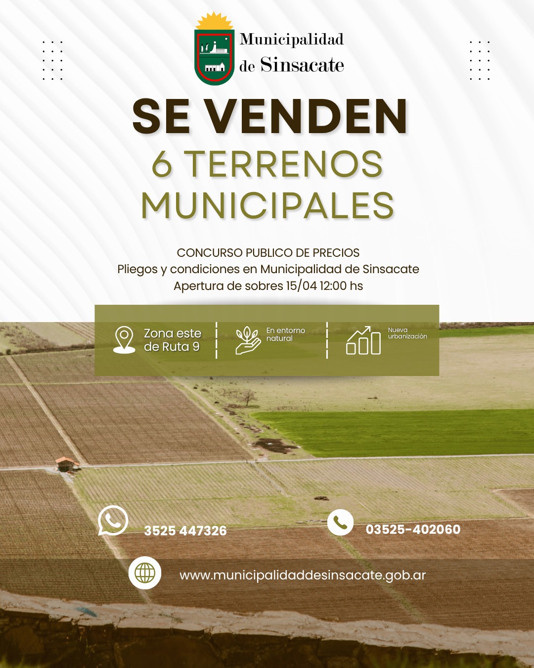 Venta de 6 Terrenos Municipales en Sinsacate