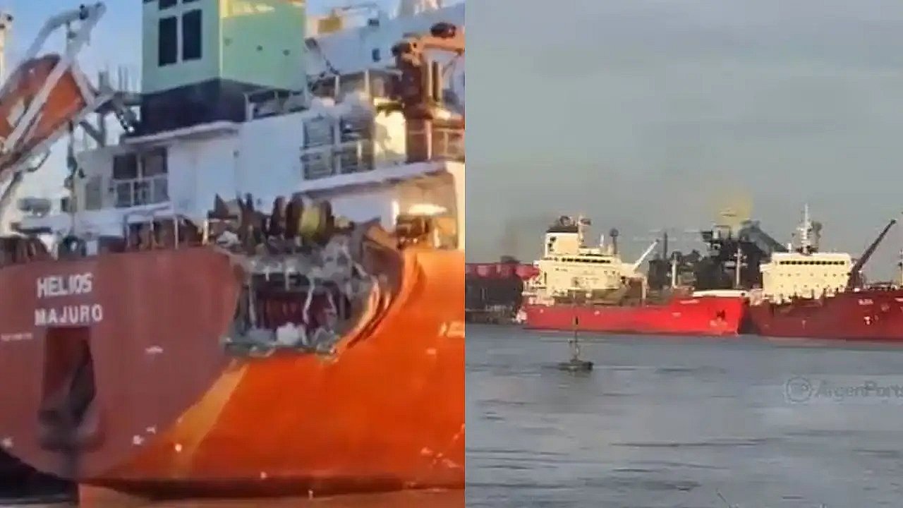Temor en el Río Paraná: chocaron dos buques con cargas de químicos y combustibles