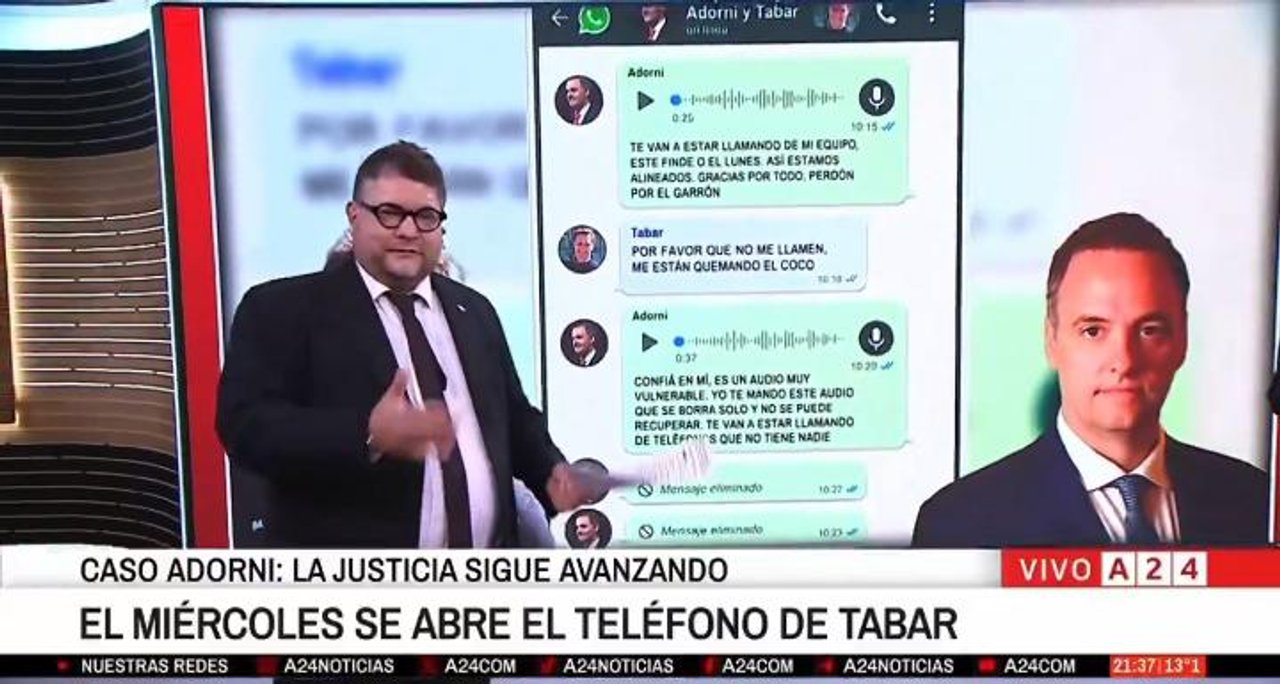 “Por favor, no me llamen, me estás comiendo el coco": filtran los escandalosos chats del contratista Tabar y Wiñaski hundió a Adorni